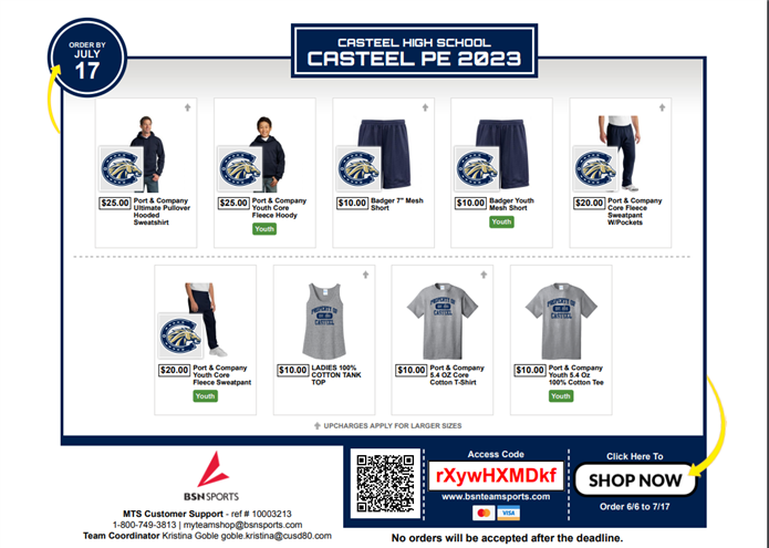 P.E. Uniform Flyer